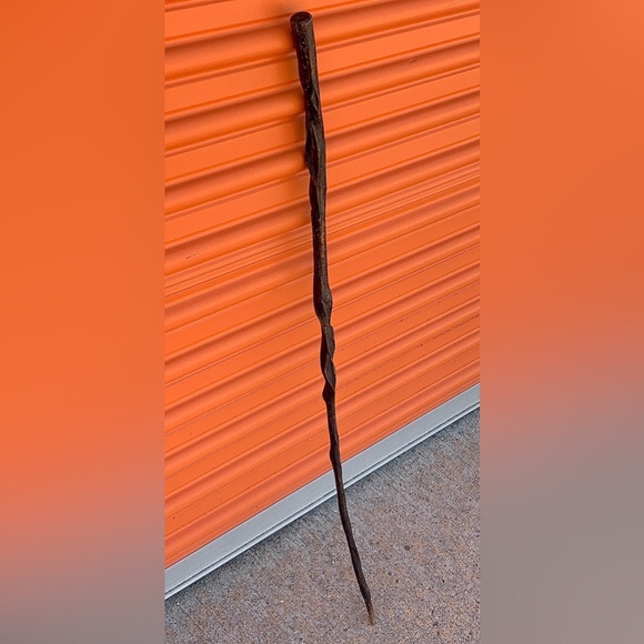 19th Century Antique Rustic Primitive Gnarly Twisted Root Branch Wood Cane - Picture 5 of 16